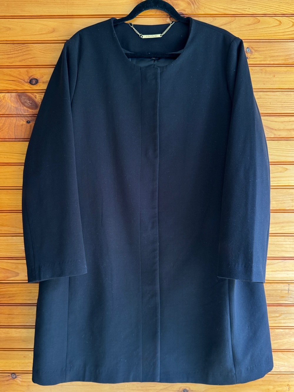 IMAN Platinum Luxe Couture Black Coat 1X Tailored Dressy Evening Formal Wear
